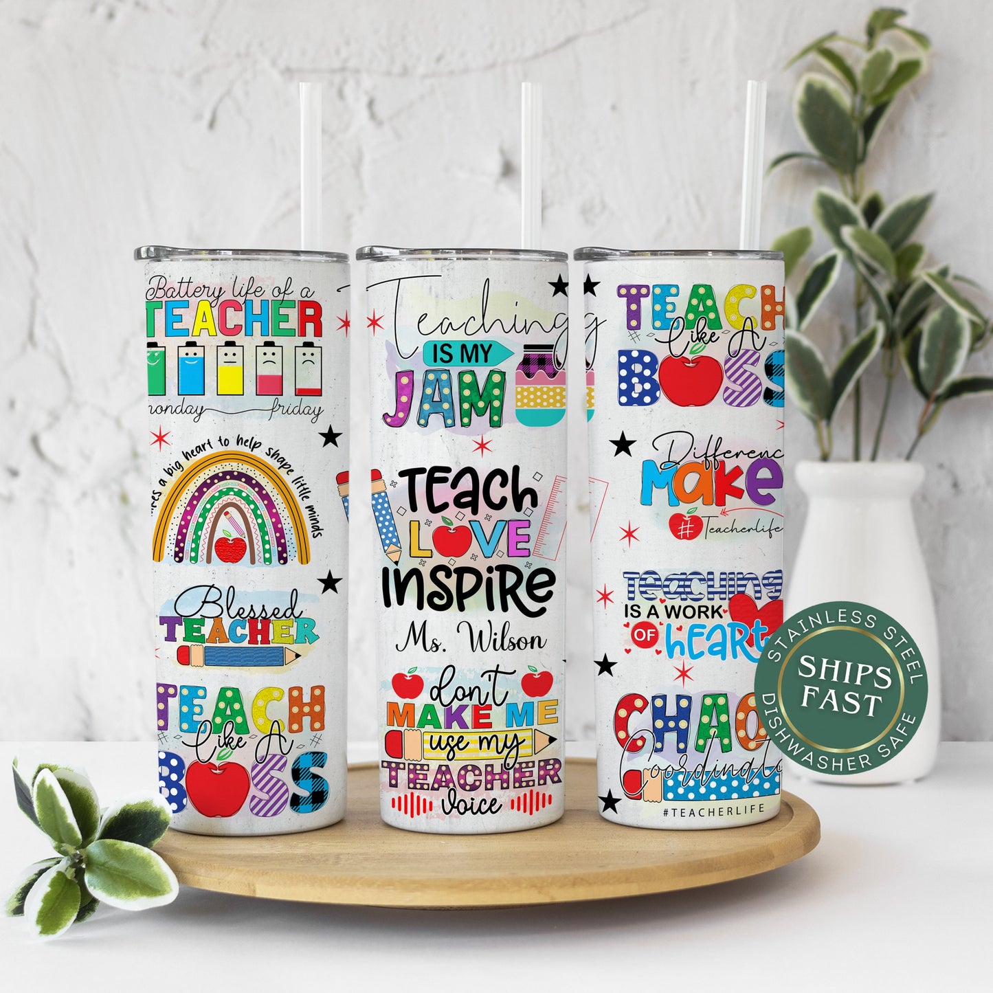 Personalized Teacher Tumbler - Inspirational Affirmation Gift for Educators