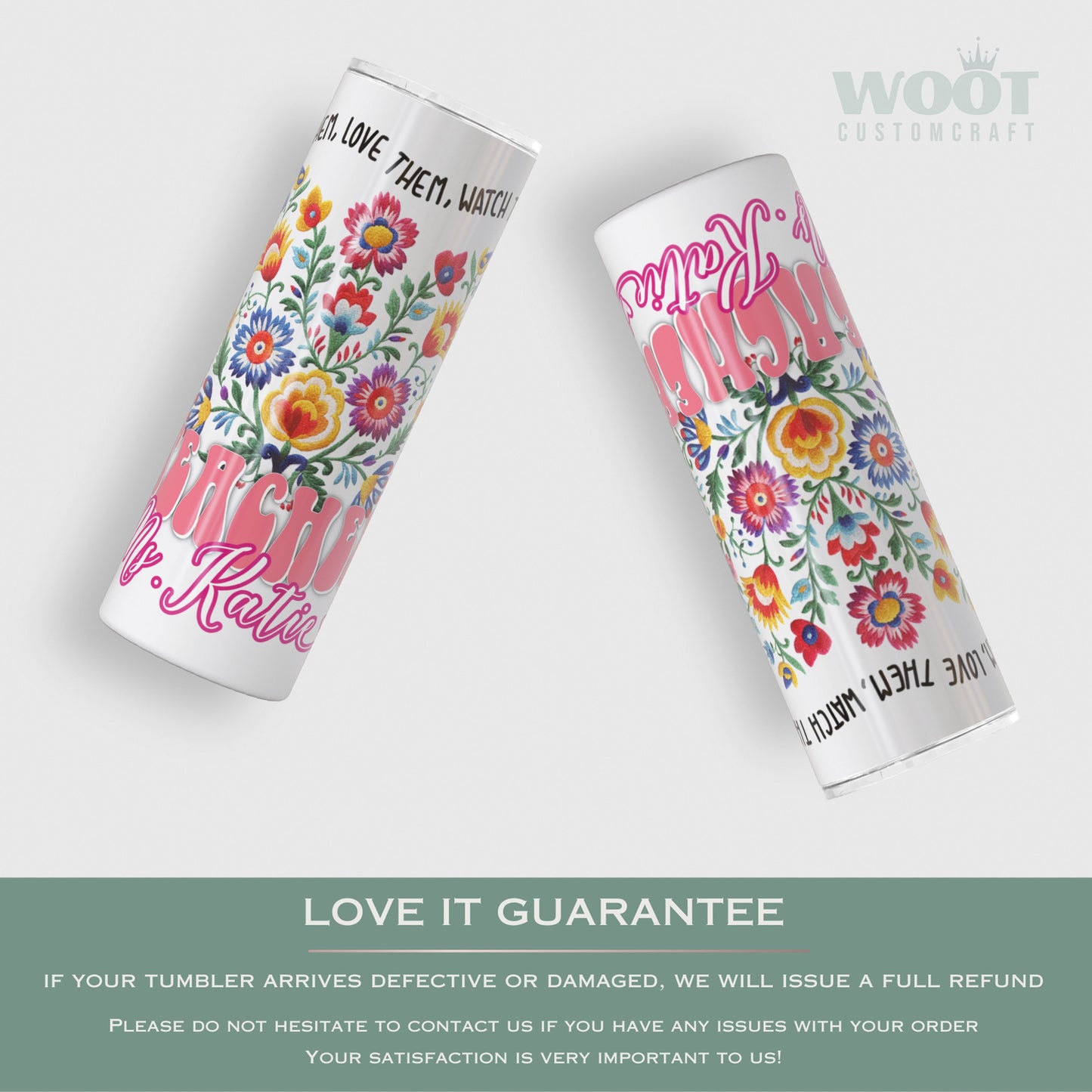 Personalized Wildflower Teacher Tumbler - Custom Floral Appreciation Gift