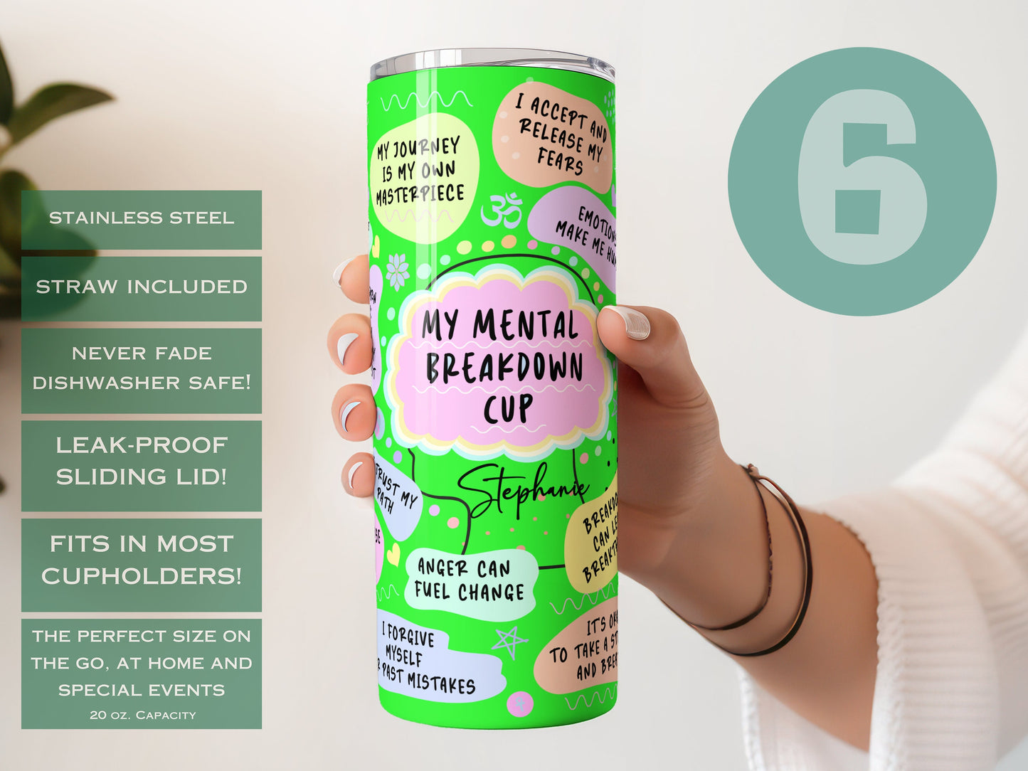 Custom Affirmation Tumbler - Inspirational Gift for Mental Health Support