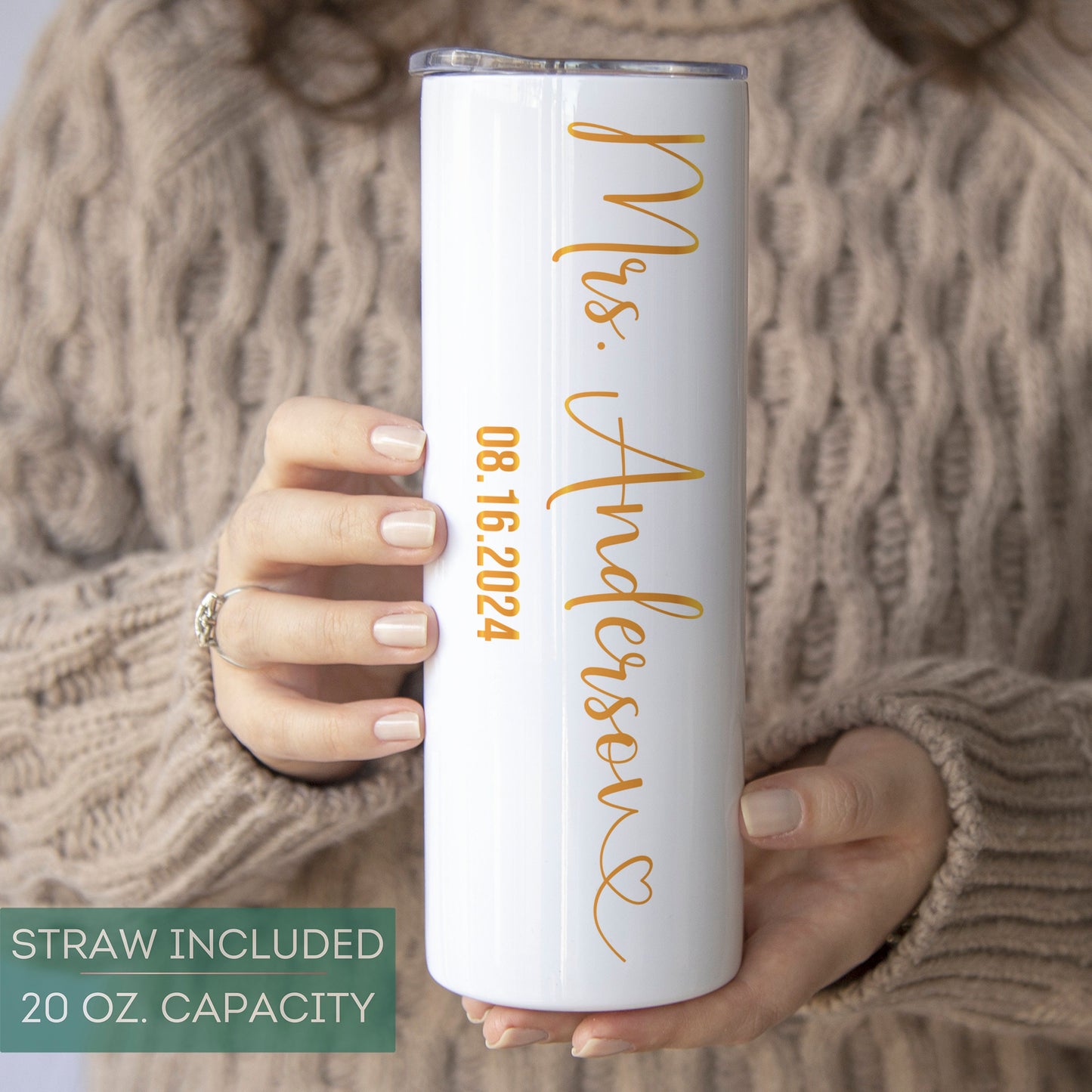 Personalized Mr & Mrs Wedding Tumbler Set - Custom Travel Cups for Newlyweds