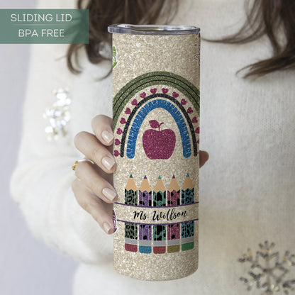 Custom Teacher Travel Tumbler - It Takes a Big Heart to Shape Little Minds Gift