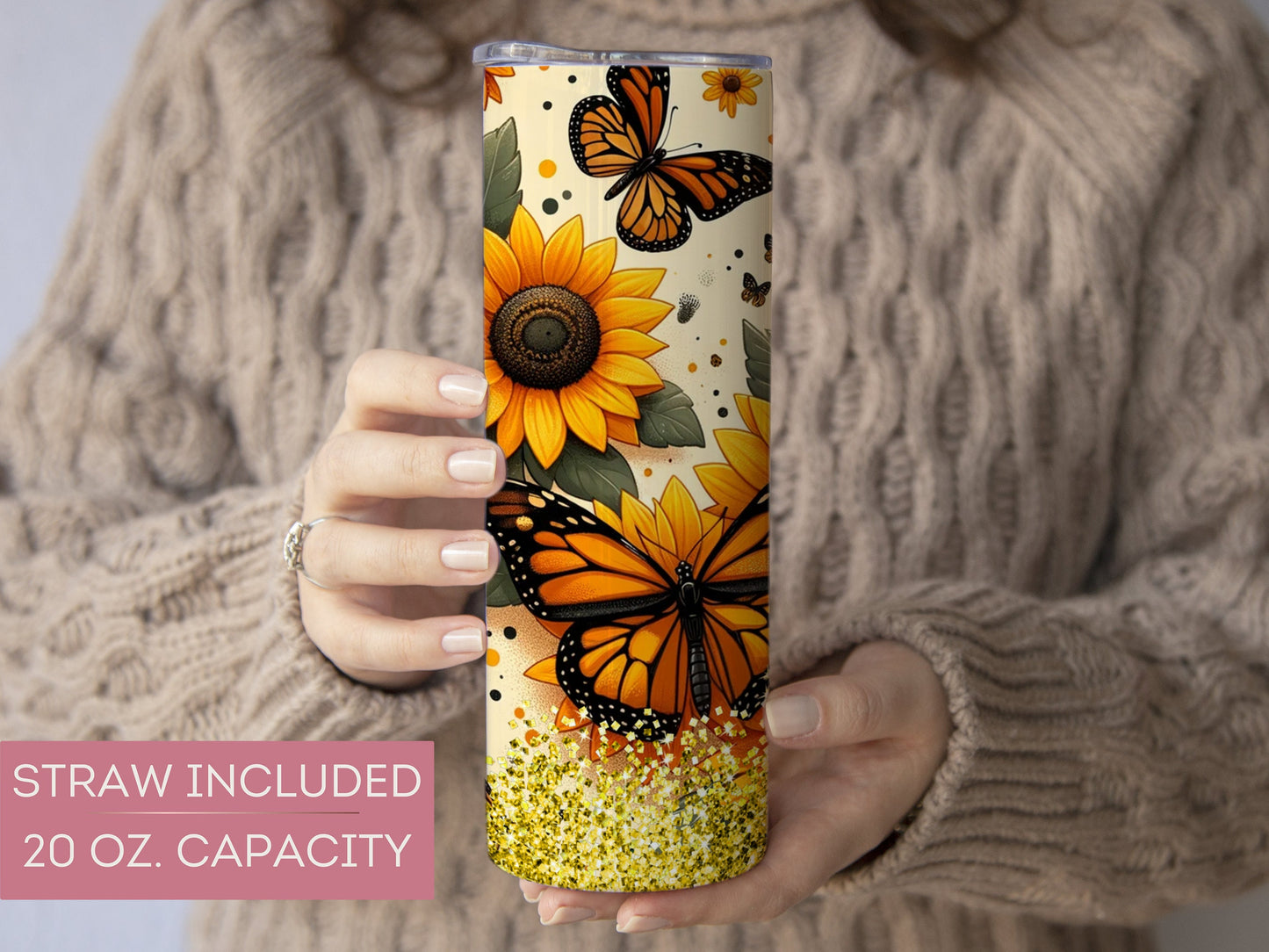 Personalized Sunflower Tumbler - Custom Floral Gift for Women and Sunflower Lovers