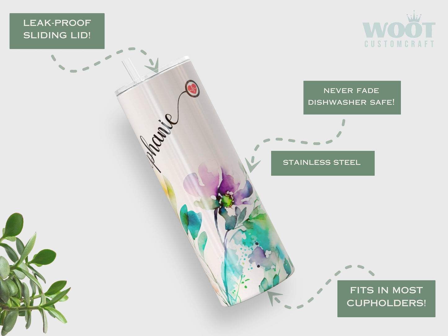 Personalized Nurse Tumbler with Stethoscope Design - Nurse Appreciation Gift & Travel Mug