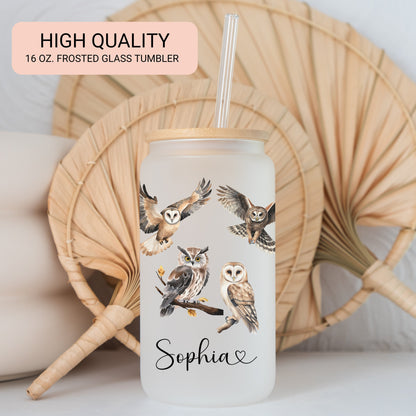 Owl Lovers Gift Idea Glass Cup