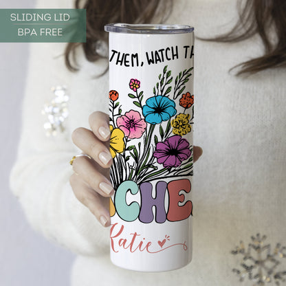 Personalized Floral Wildflower Tumbler - Teacher Appreciation Gift