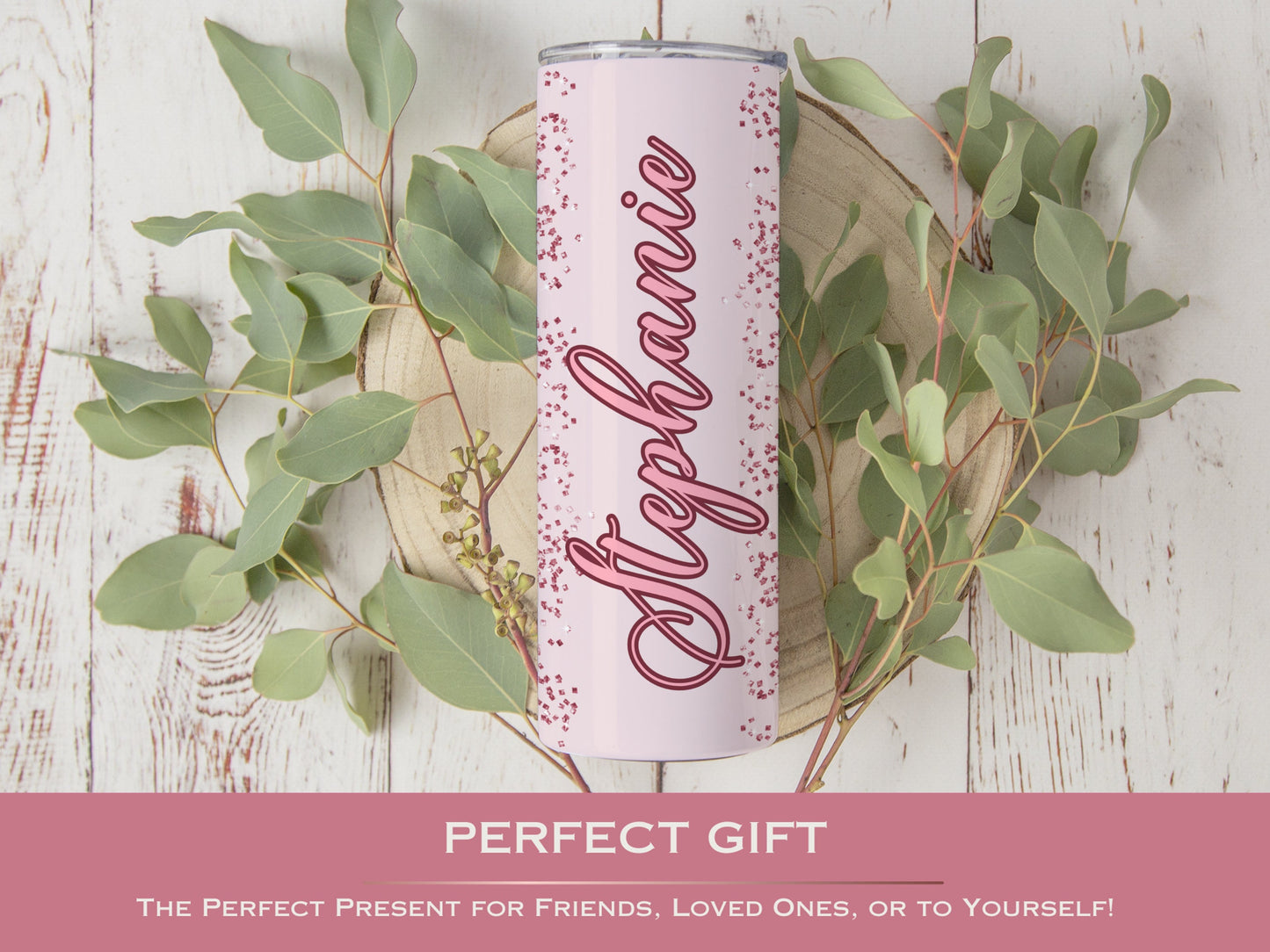 Rose Gold Ombre Glitter Tumbler - Sparkling Gift for Mom