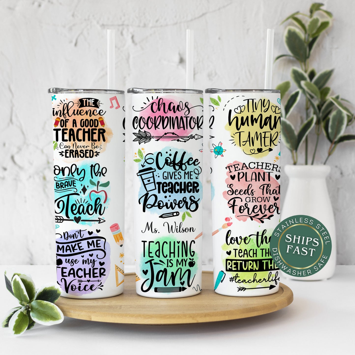 Personalized Teacher Tumbler - Chaos Coordinator Affirmation Appreciation Gift