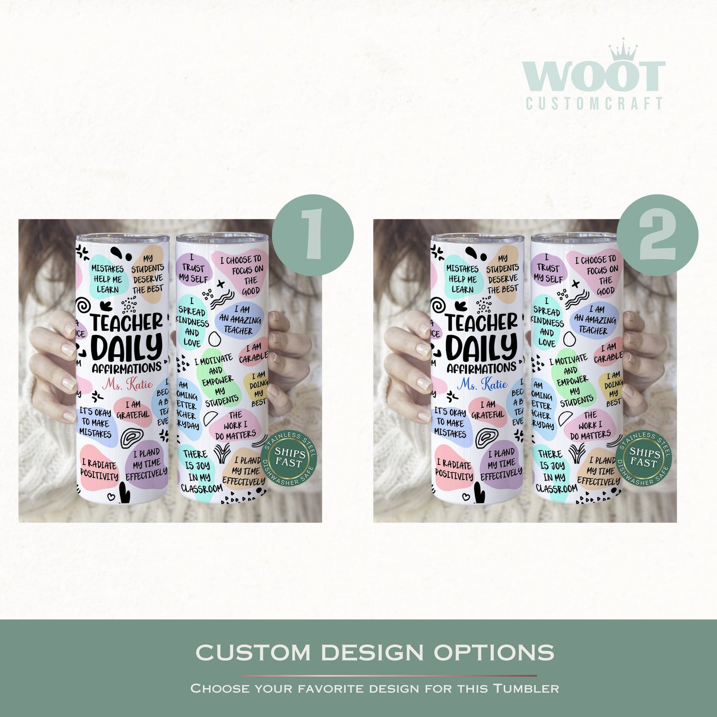 Teacher Daily Affirmation Tumbler Personalized, Teacher Gift, Teacher Affirmation Personalized, Teacher Tumbler, Teacher Appreciation Gift