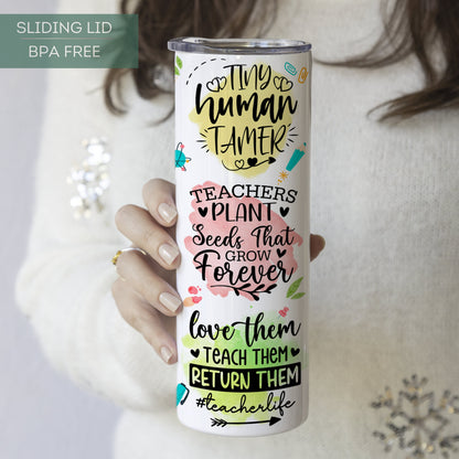 Personalized Teacher Tumbler - Chaos Coordinator Affirmation Appreciation Gift