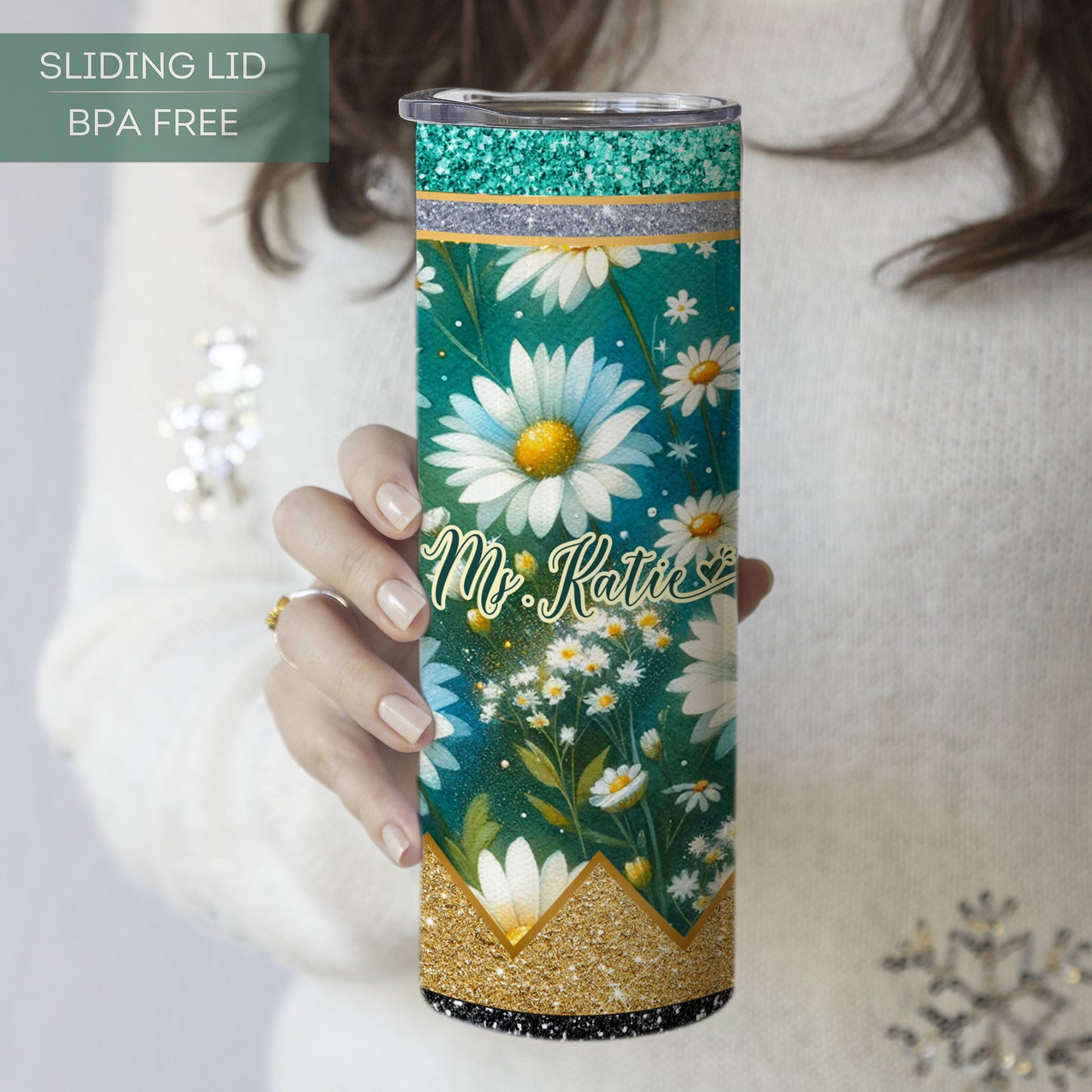 Personalized Teacher Daisy Tumbler - Teacher Appreciation Gift for Back to School