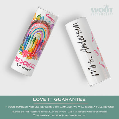 Personalized Preschool Teacher Tumbler - Ideal Appreciation Gift Travel Cup