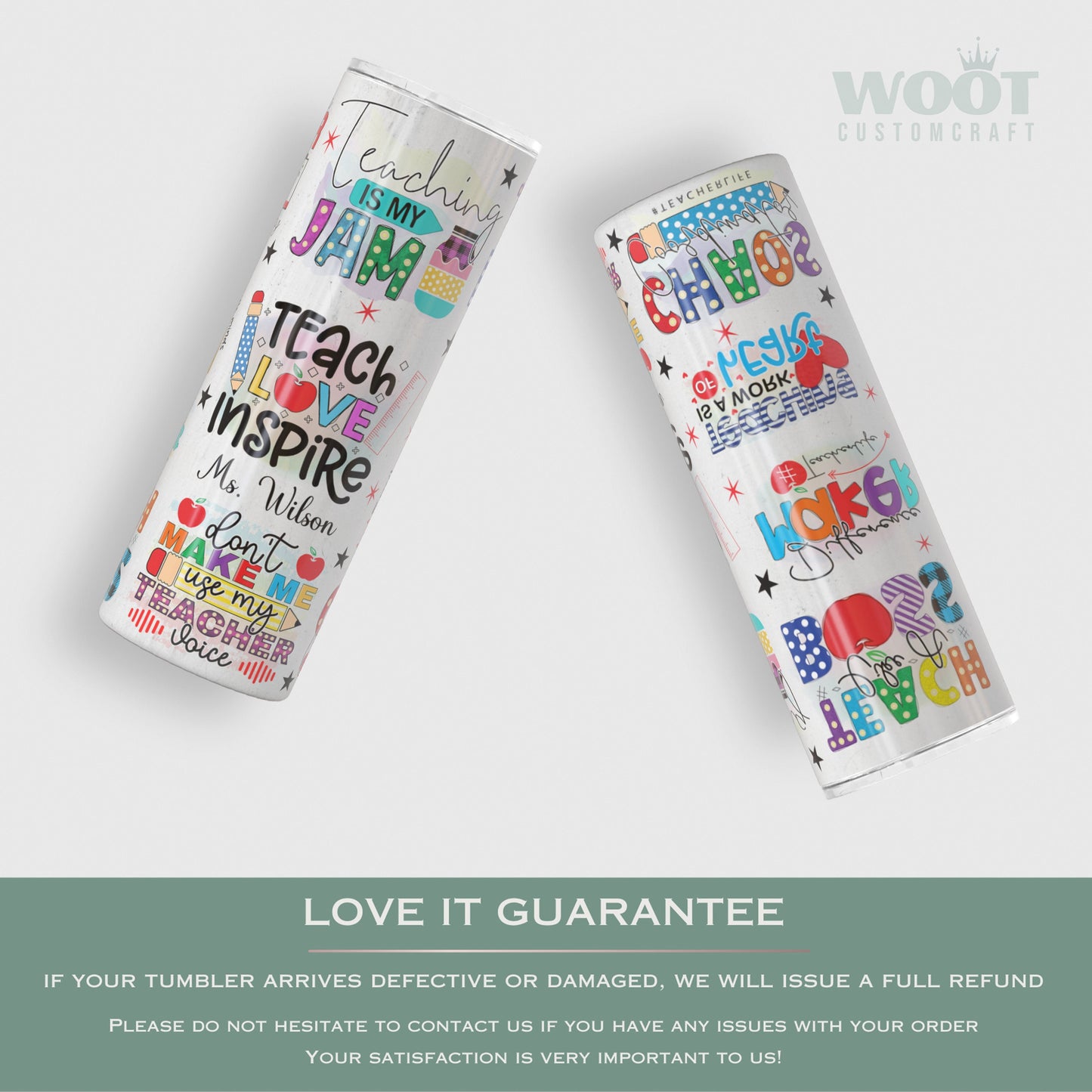 Personalized Teacher Tumbler - Inspirational Affirmation Gift for Educators