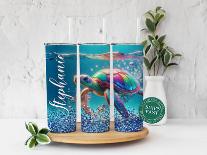 Personalized Sea Turtle Tumbler - Perfect Gift for Turtle Lovers and Unique Travel Cup for Her