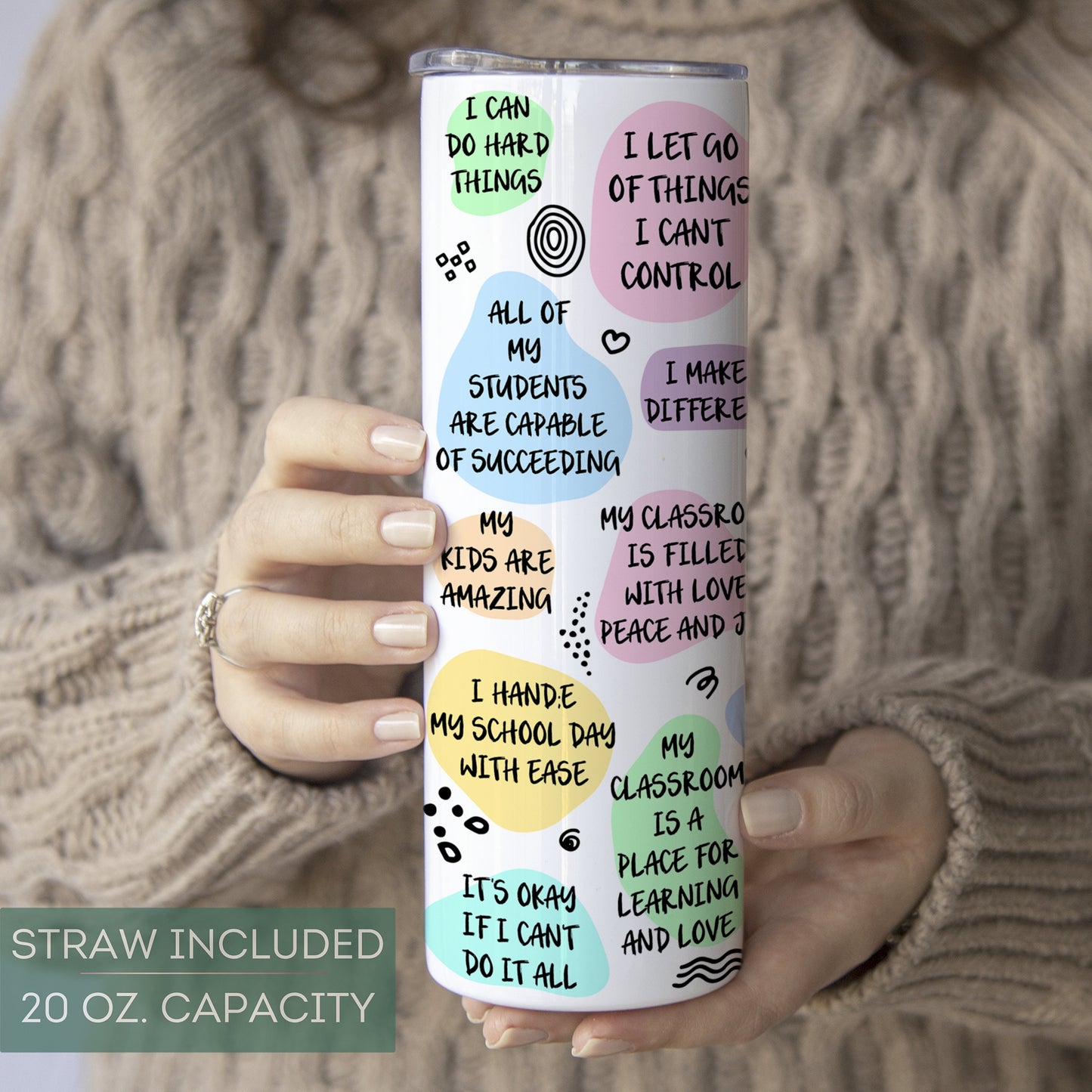 Teacher Daily Affirmation Tumbler Personalized, Teacher Gift, Teacher Affirmation Personalized, Teacher Tumbler, Teacher Appreciation Gift