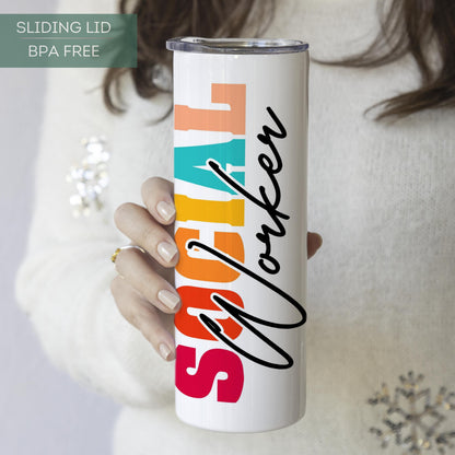Personalized Social Worker Tumbler - Custom Travel Cup Gift for Social Workers