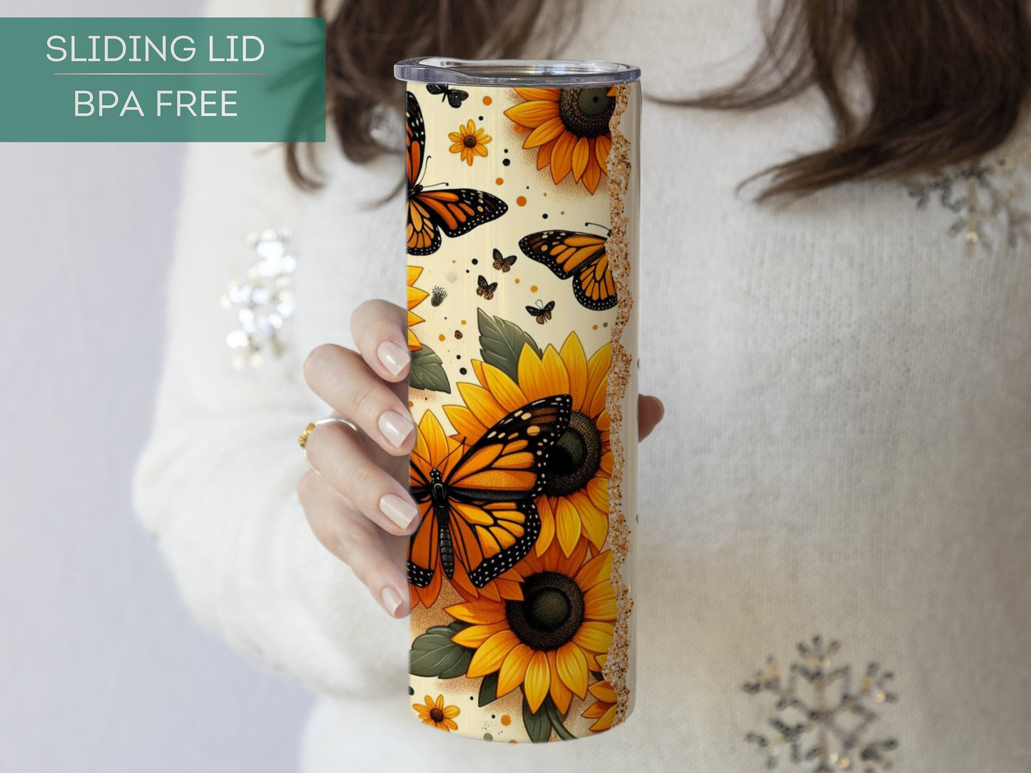 Personalized Sunflower Tumbler - Custom Floral Gift for Sunflower Lovers