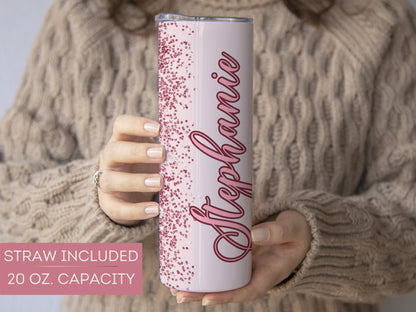 Rose Gold Ombre Glitter Tumbler - Sparkling Gift for Mom