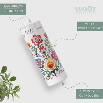 Customized Teacher Tumbler - Floral Appreciation Gift Helping Little Minds Grow