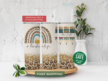 Personalized Teacher Life Tumbler - Custom Appreciation Gift for Educators