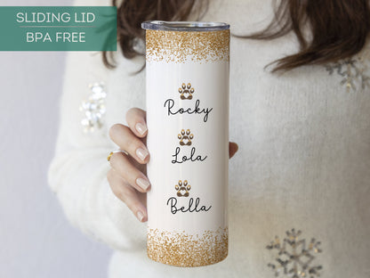 Personalized Dog Mom Travel Mug - Cheetah Print Tumbler for Dog Lovers