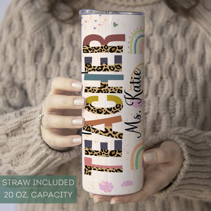 Gift for Pre k Preschool Teacher Cheetah