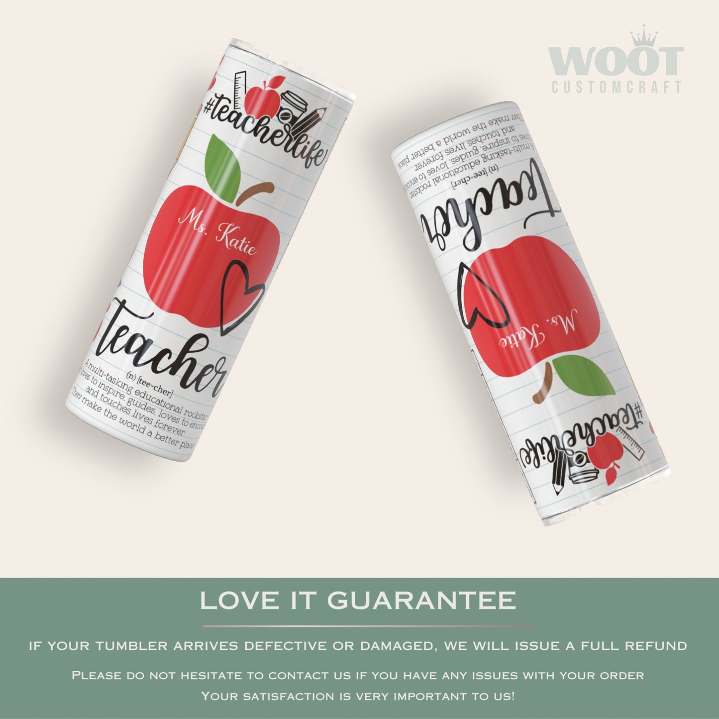 Personalized Teacher Life Tumbler - Custom Name and Facts for Teacher Appreciation