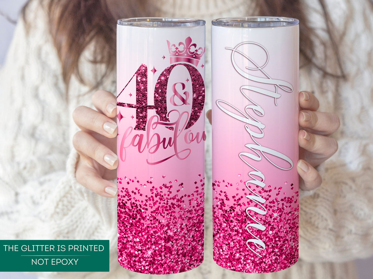 Personalized 40th Birthday Tumbler - Fabulous Gift Cup for Her | Happy 40th Celebration