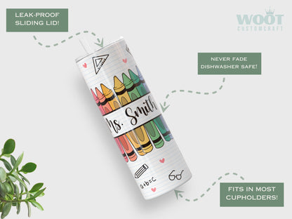 Personalized Teacher Tumbler - Custom Travel Cup for Teacher Appreciation