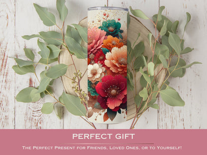 Personalized Dahlia Floral Tumbler - Custom Spring Drinkware for Moms