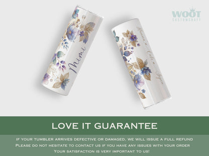 Personalized Mimi Tumbler - Custom Grandkids Name Gift for Mothers Day