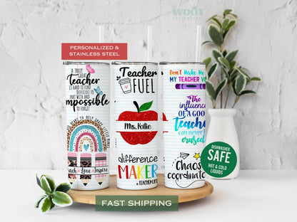 Personalized Teacher Tumbler - Cute Back-to-School Gift | Teacher Appreciation Travel Cup