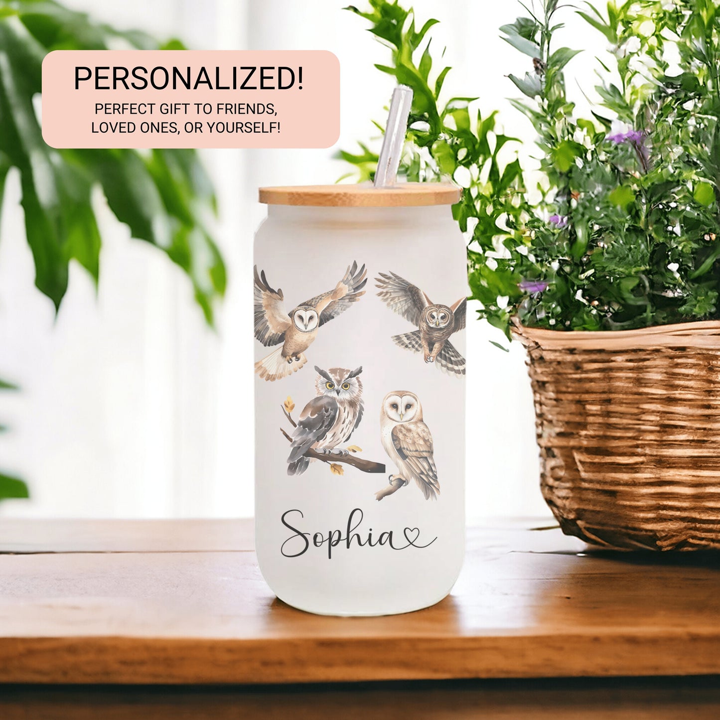 Owl Lovers Owl Gift Idea Glass Cup