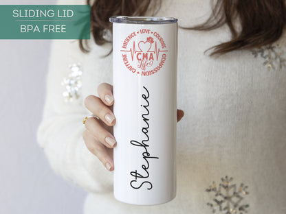 Personalized CMA Tumbler - Custom Certified Medical Assistant Cup Perfect Graduation Gift for Nurses