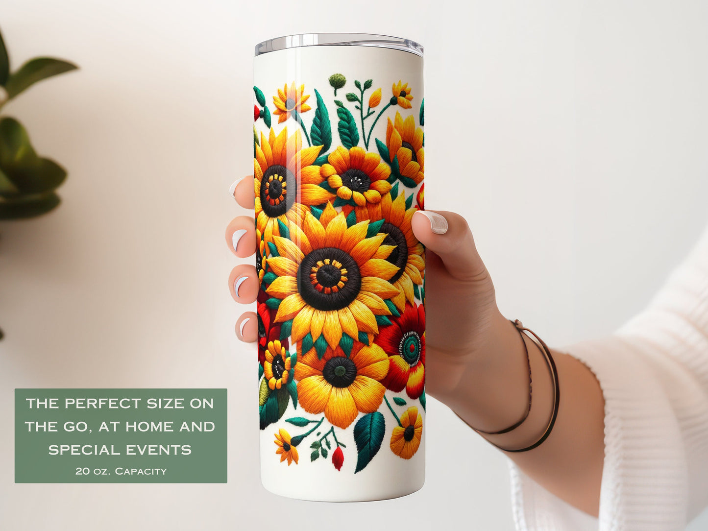 Personalized Sunflower Tumbler - Custom Gift for Sunflower Lovers