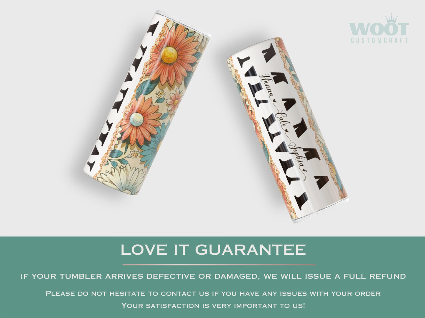 Personalized Retro Mama Tumbler - Custom Floral Design with Kids' Names