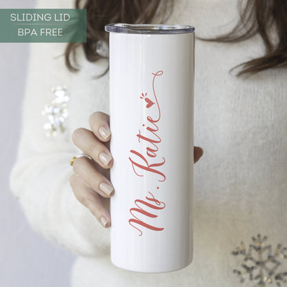 Personalized Floral Teacher Tumbler - Custom Wildflower Design for Appreciation Gift