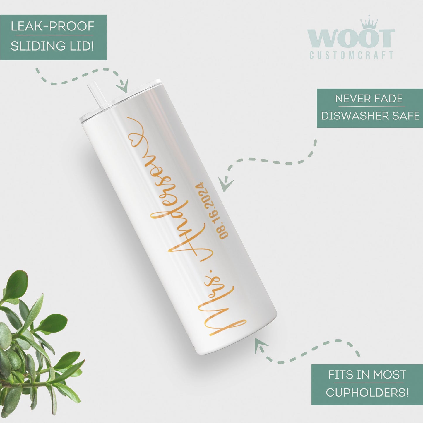 Personalized Mr & Mrs Wedding Tumbler Set - Custom Travel Cups for Newlyweds