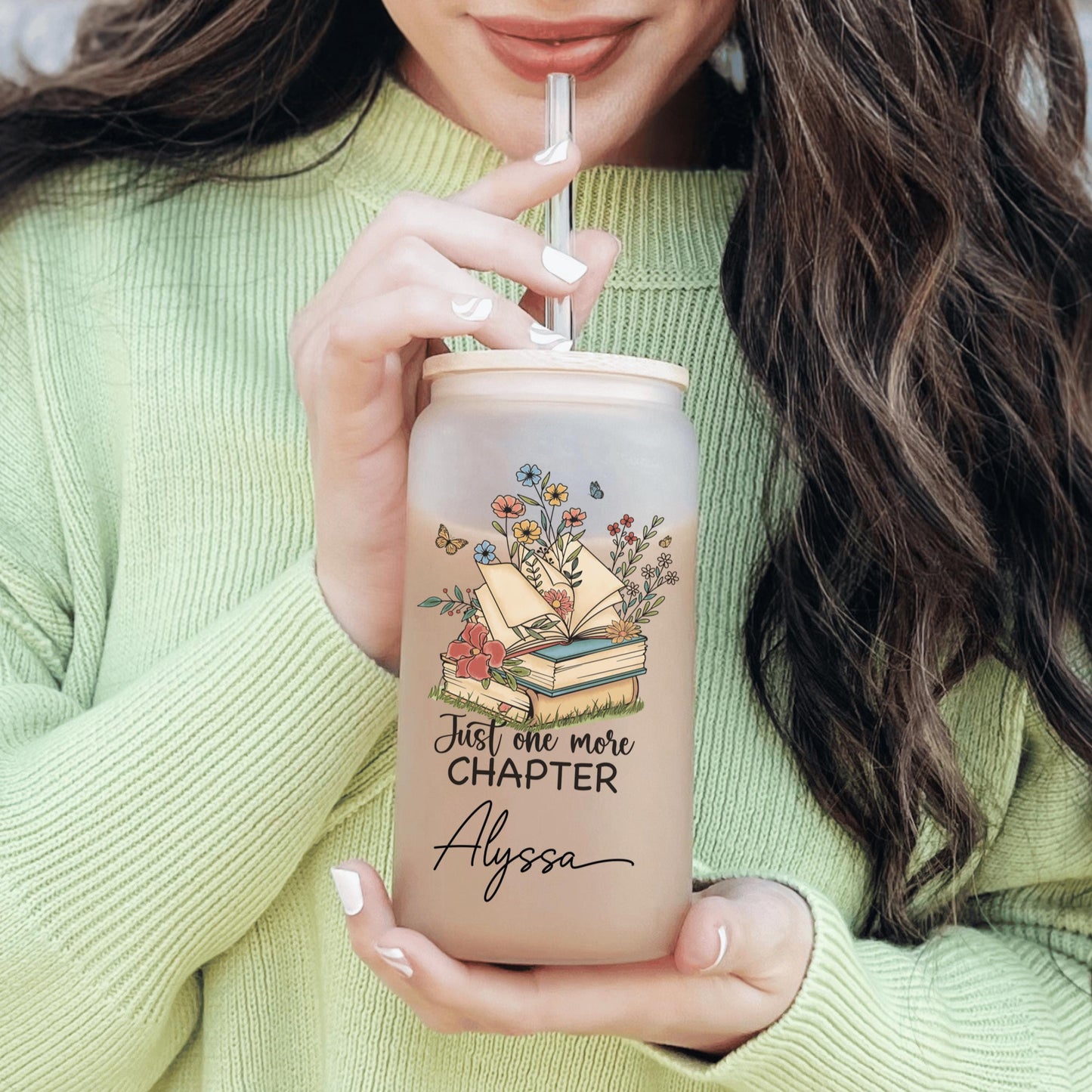 Custom reader tumbler ideal for book enthusiasts looking for a cute and trendy glass for their favorite drinks