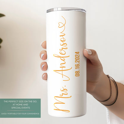 Personalized Mr & Mrs Wedding Tumbler Set - Custom Travel Cups for Newlyweds