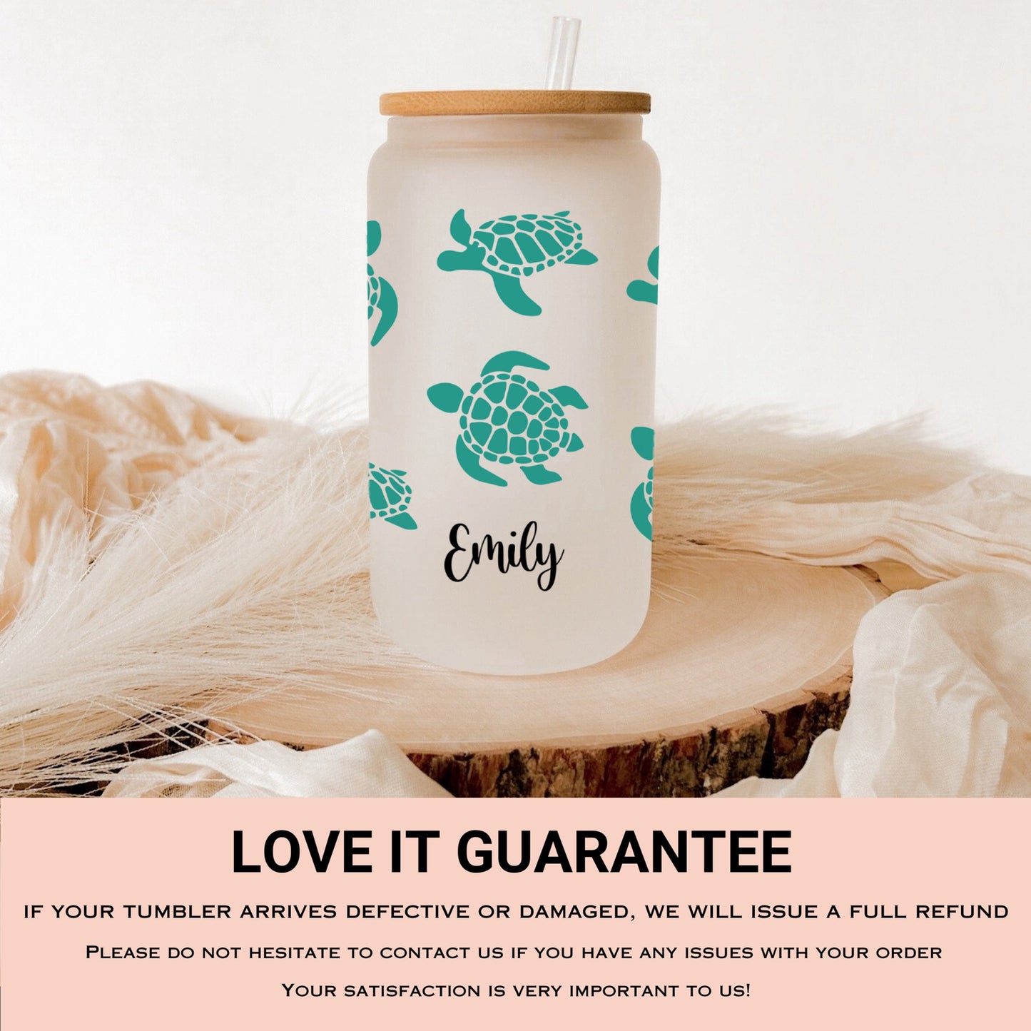Personalized Sea Turtle Coffee Tumbler - Custom Iced Coffee Cup | Unique Gift for Turtle Lovers