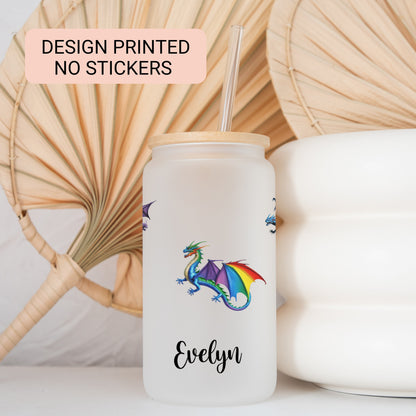 Personalized Dragon Frosted Tumbler - Custom Coffee Cup for Dragon Lovers