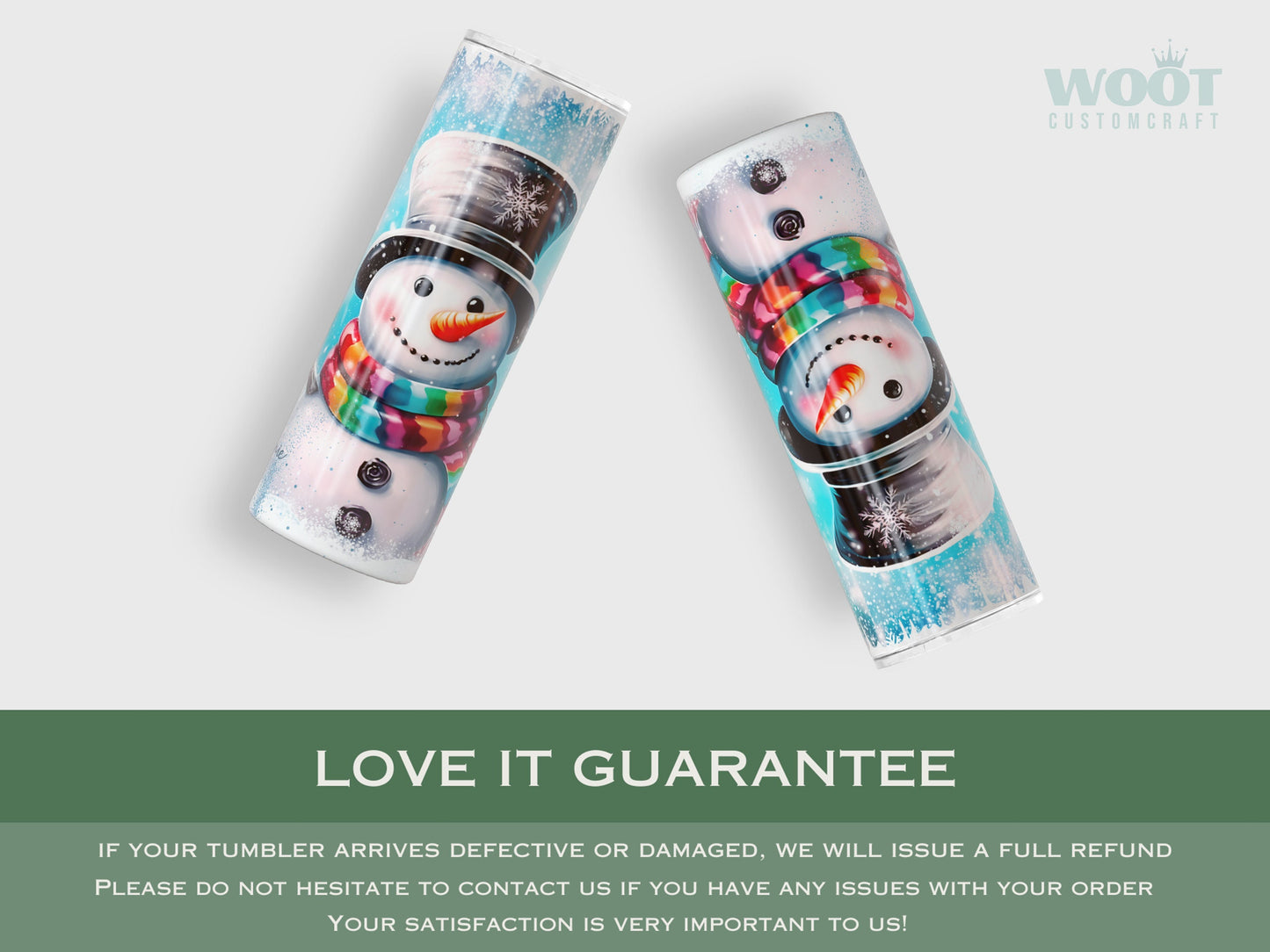 Personalized Blue Snowman Tumbler - Cute Christmas Gift for Her