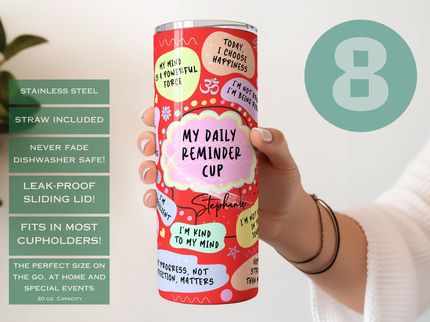 Custom Daily Reminder Tumbler - Inspirational Affirmation Cup for Motivation & Positivity