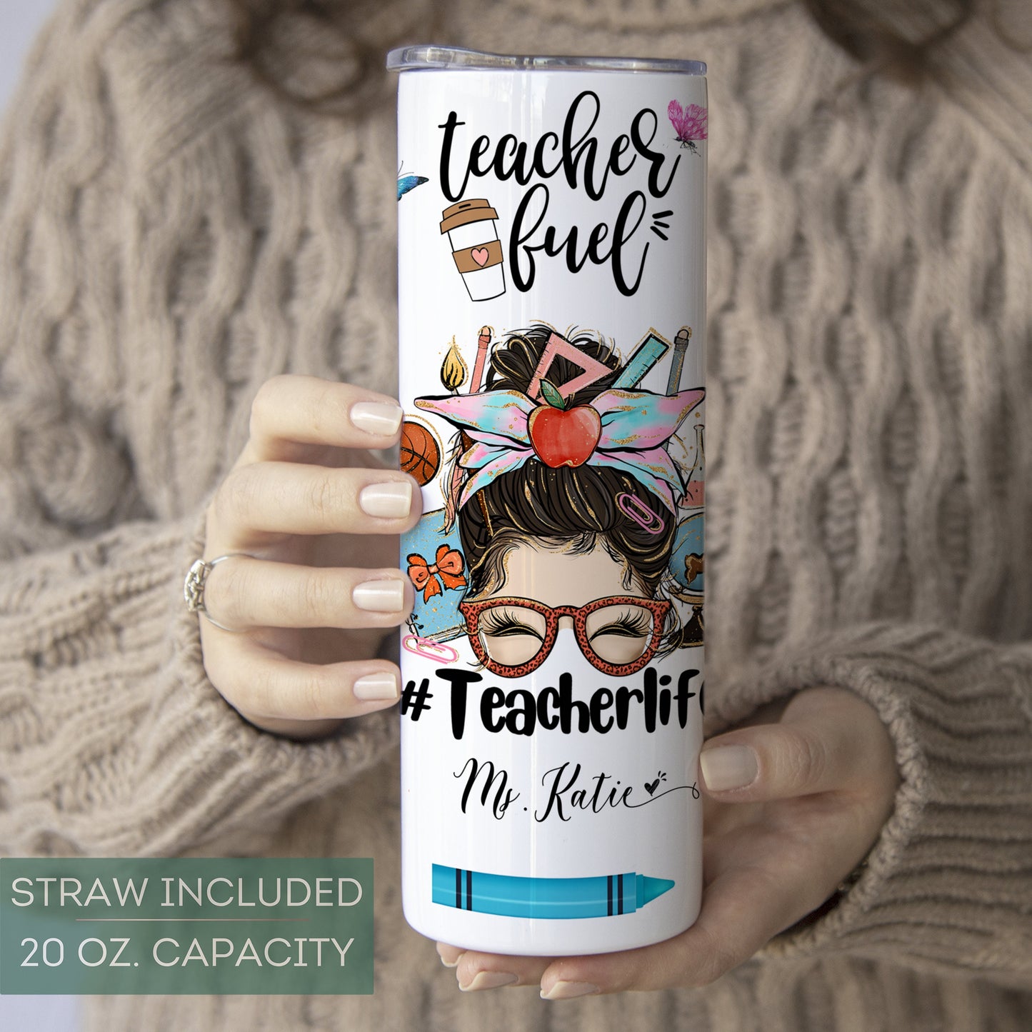 Personalized Teacher Life Tumbler - Custom Teacher Fuel Appreciation Gift