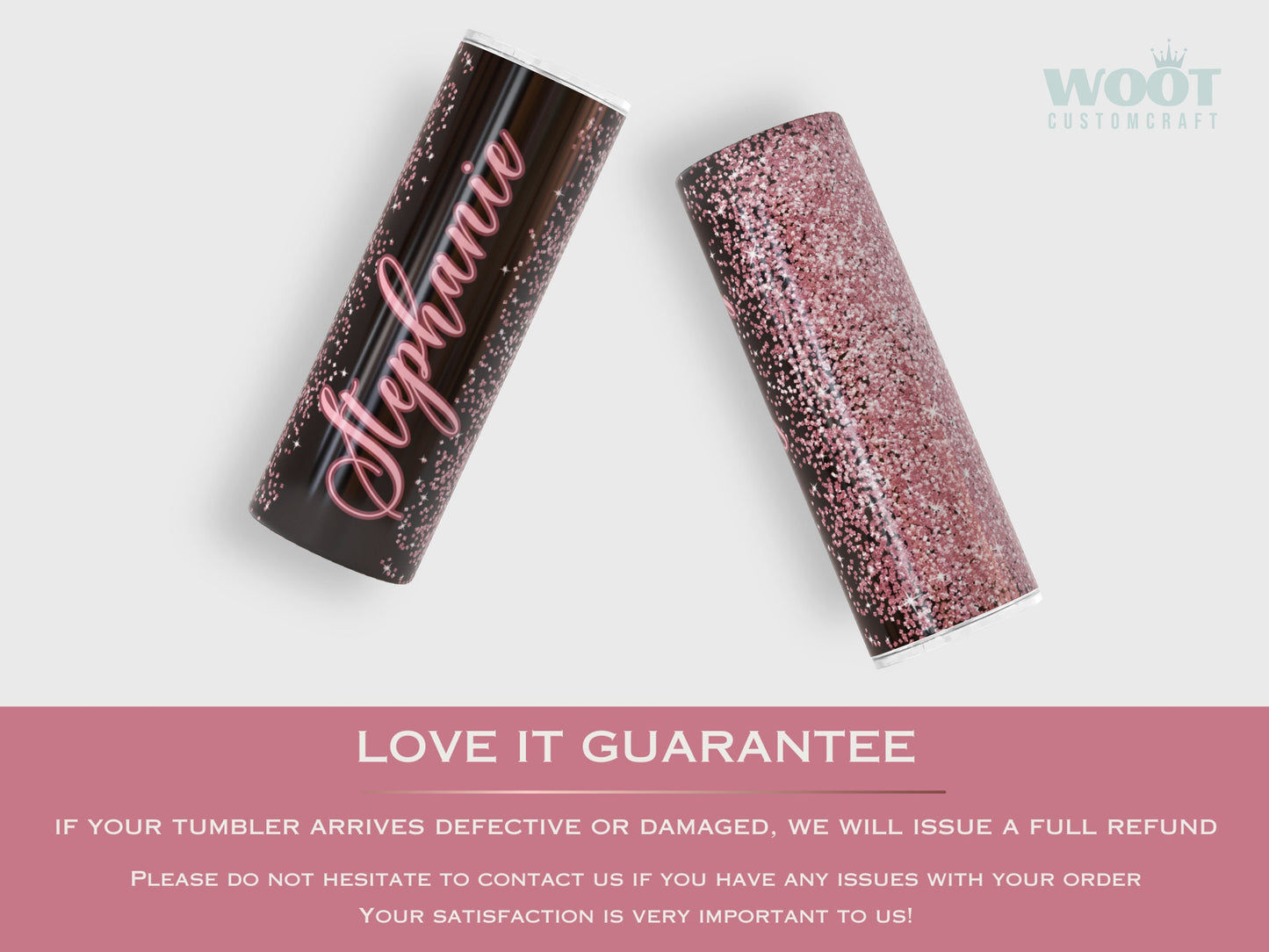 Rose Gold Ombre Glitter Tumbler - Sparkling Gift for Her or Mom