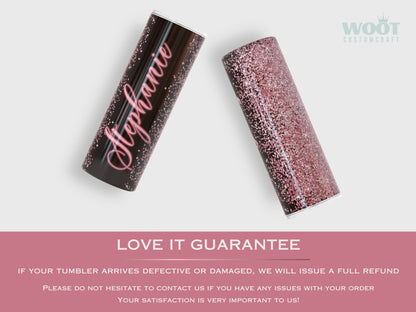 Rose Gold Ombre Glitter Tumbler - Sparkling Gift for Her or Mom