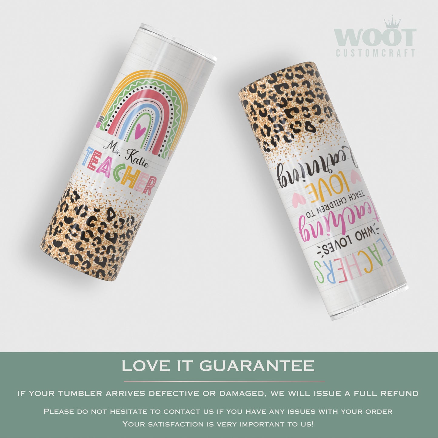 Personalized Rainbow Teacher Tumbler - Unique Teacher Appreciation Gift & Travel Cup