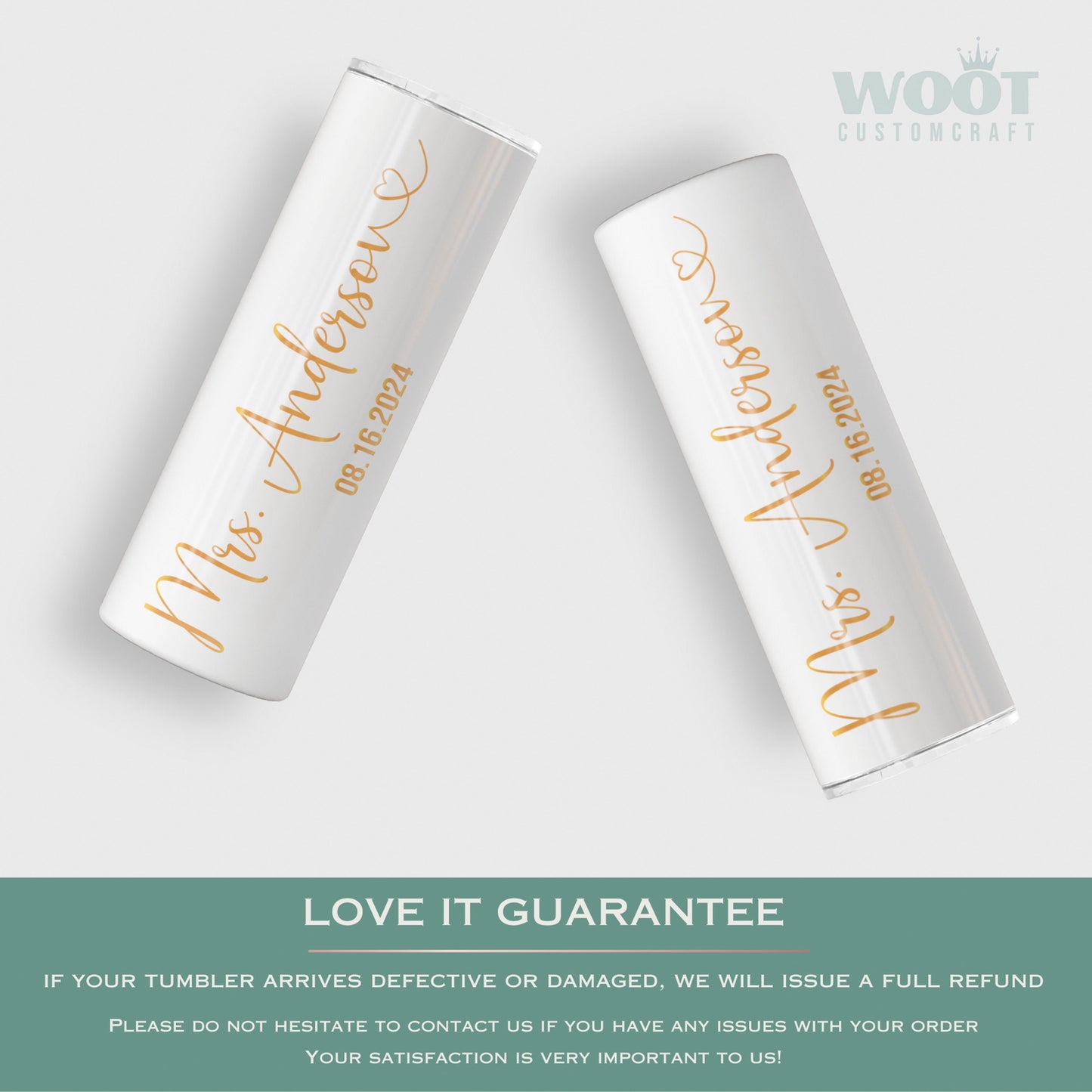 Personalized Mr & Mrs Wedding Tumbler Set - Custom Travel Cups for Newlyweds