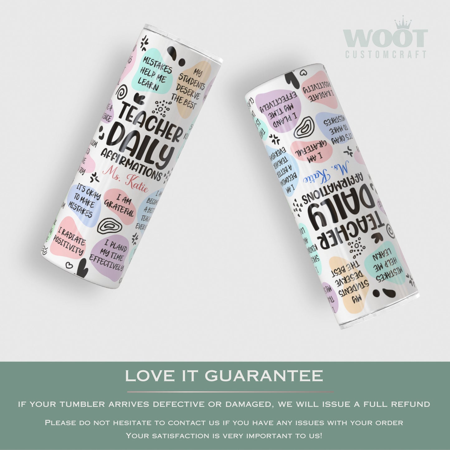 Teacher Daily Affirmation Tumbler Personalized, Teacher Gift, Teacher Affirmation Personalized, Teacher Tumbler, Teacher Appreciation Gift