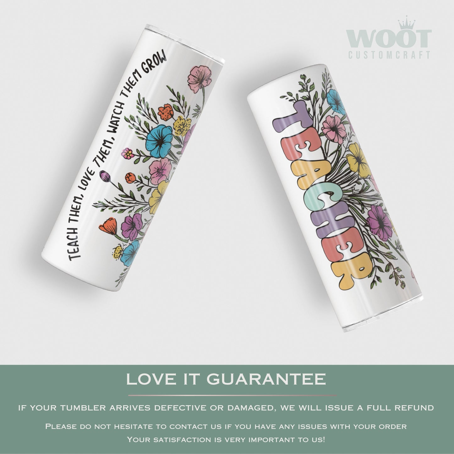 Personalized Floral Teacher Tumbler - Wildflower Design for Teacher Appreciation